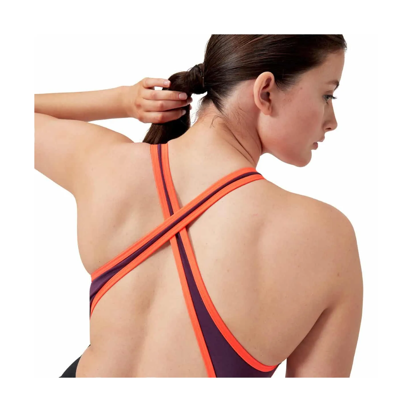 Maillot de bain Speedo Femme ECO+ HI NECK SPLICE XB BLA/RED
