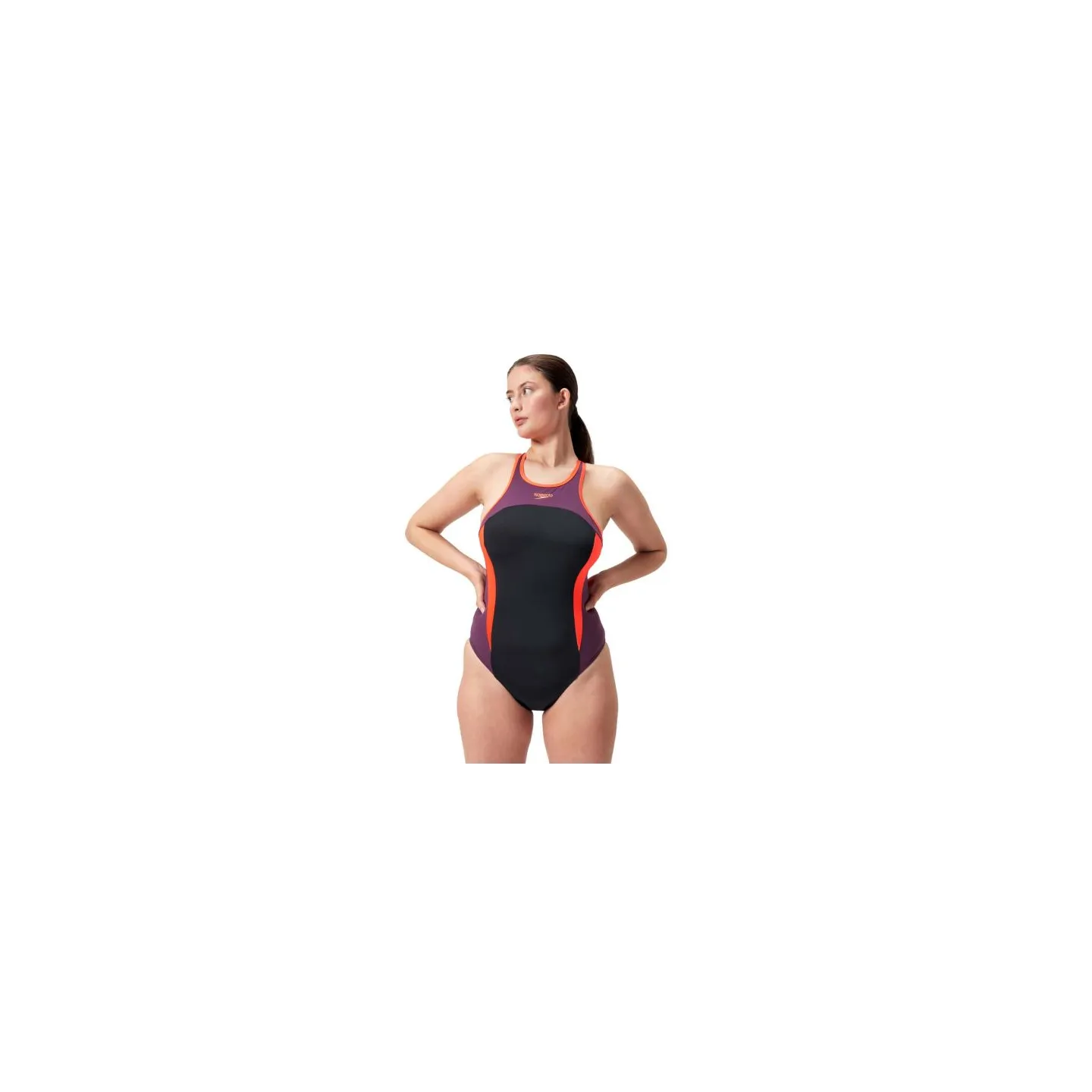 Maillot de bain Speedo Femme ECO+ HI NECK SPLICE XB BLA/RED