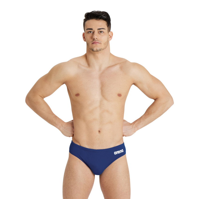 MEN'S TEAM SWIM BRIEFS SOLID NAVY-WHITE