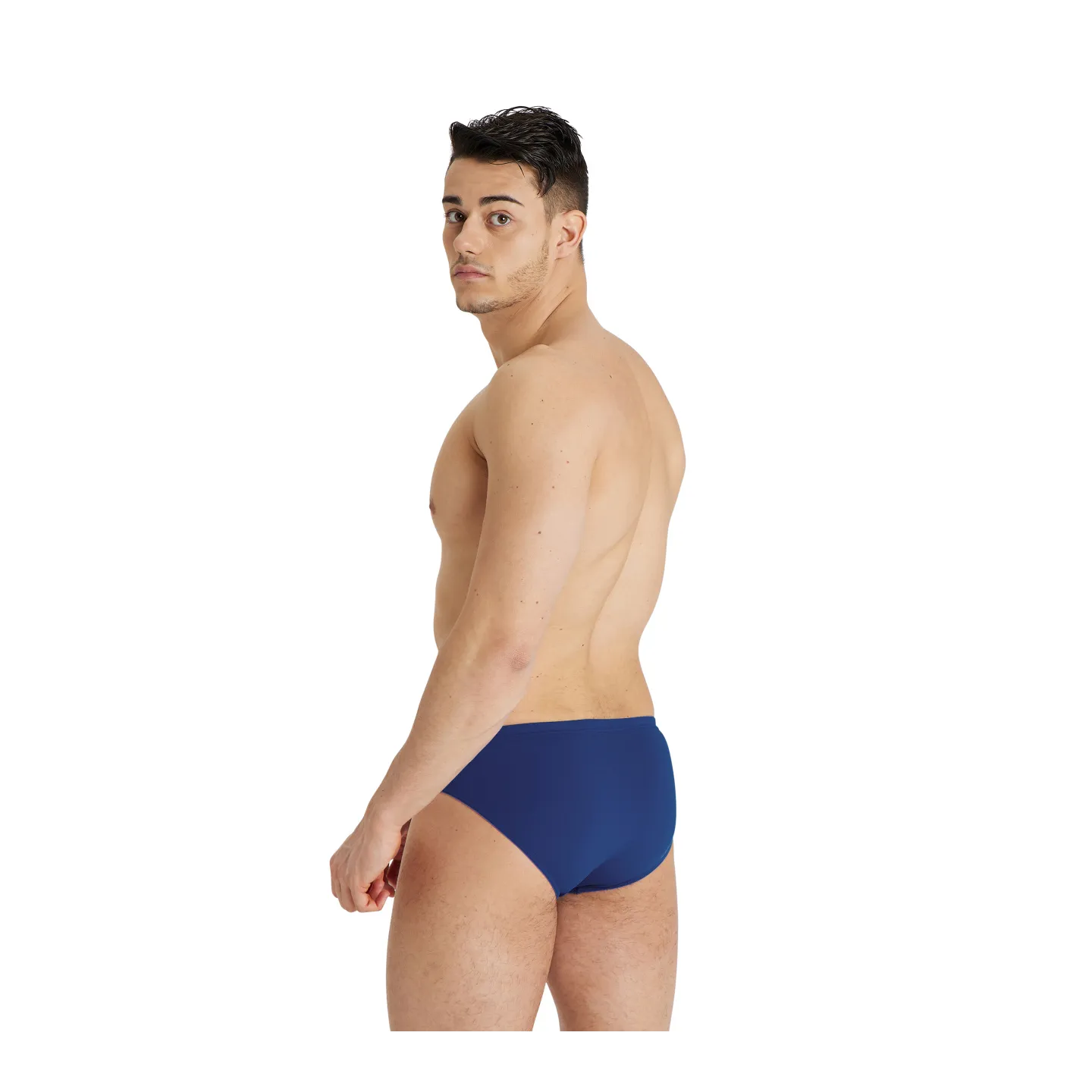 MEN'S TEAM SWIM BRIEFS SOLID NAVY-WHITE