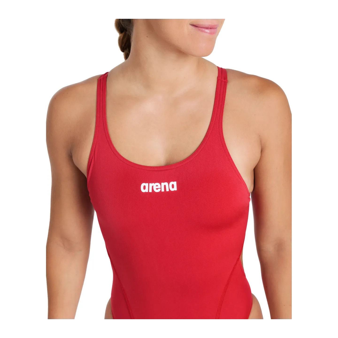 Maillot de Bain Femme  TEAM SWIMSUIT RED WHITE