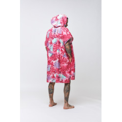 Poncho Big Leaves - Burnt Pink