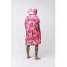 Poncho Big Leaves - Burnt Pink
