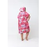 Poncho Big Leaves - Burnt Pink
