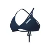 WOMEN'S TEAM SWIM TOP TIE BACK SOLID NAVY WHITE