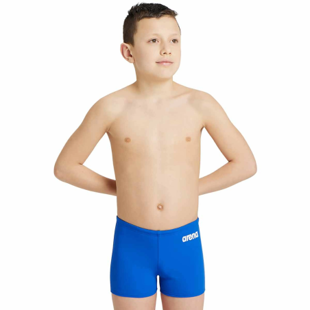 BOY'S TEAM SWIM SHORT SOLID ROYAL-WHITE