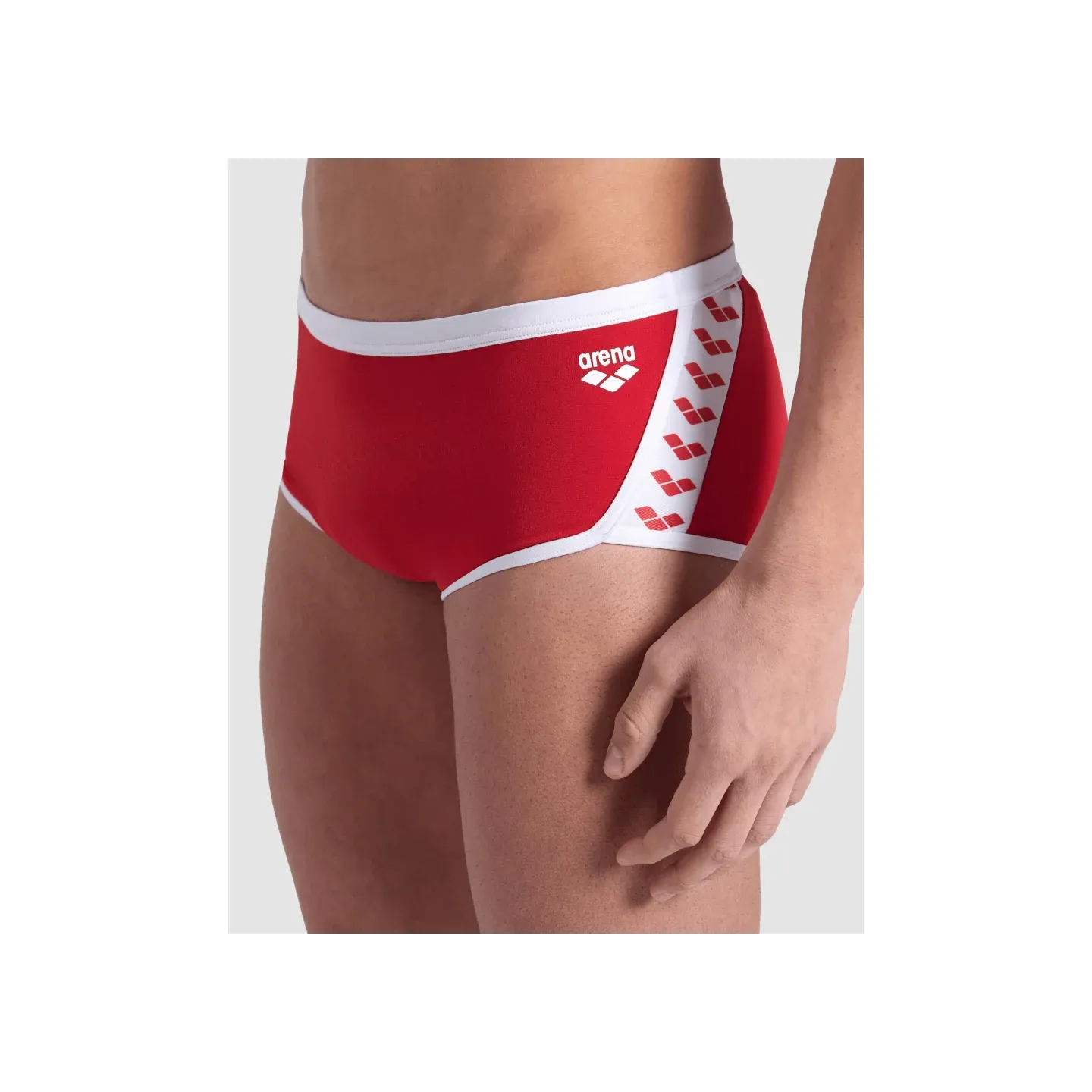 MEN'S ARENA ICONS SWIM LOW WAIST SHORT RED-WHITE