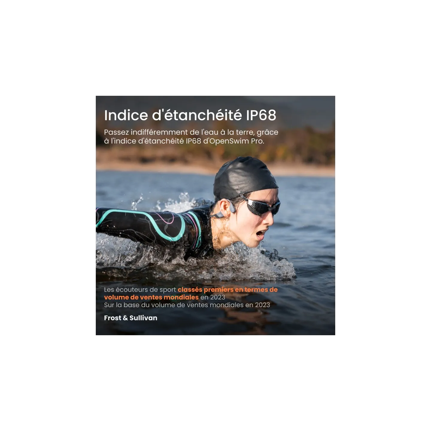 Casque MP3 Shokz Gris - OPENSWIM PRO