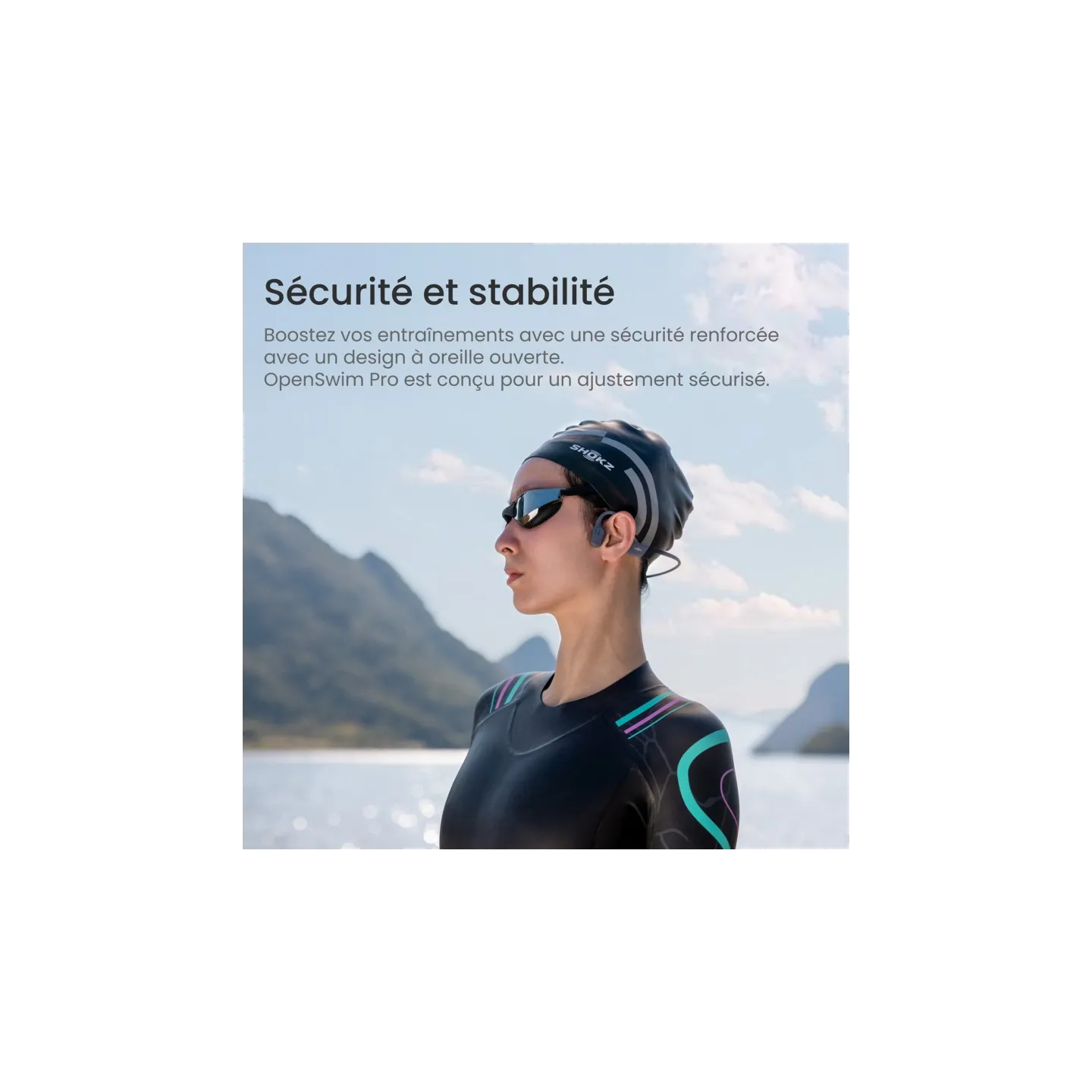 Casque MP3 Shokz Gris - OPENSWIM PRO