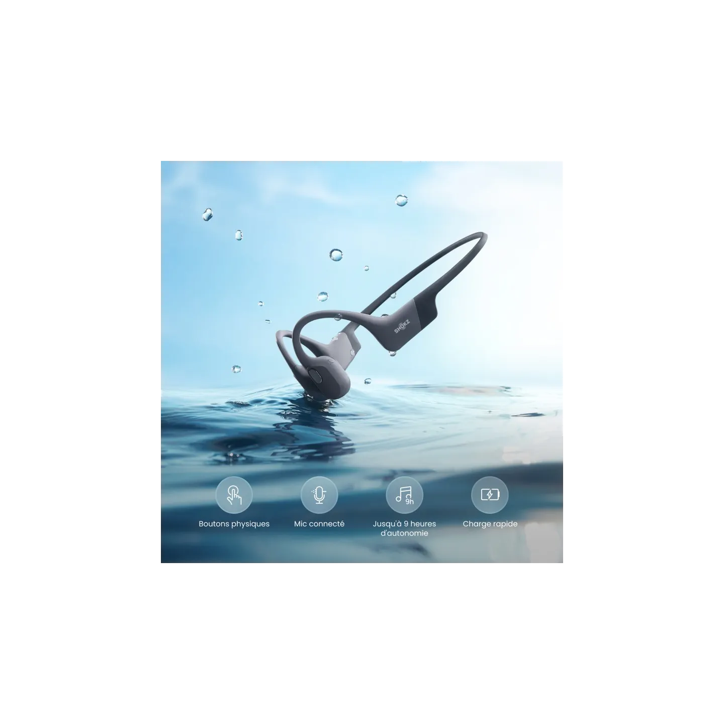 Casque MP3 Shokz Gris - OPENSWIM PRO