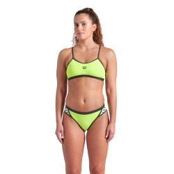 WOMEN'S ARENA ICONS BIKINI CROSS BACK SO ARTIC LIME-DARK SAGE