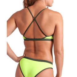 WOMEN'S ARENA ICONS BIKINI CROSS BACK SO ARTIC LIME-DARK SAGE