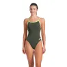 WOMEN'S SWIMSUIT LACE BACK SOLID DARK SA