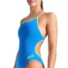 WOMEN'S SWIMSUIT LACE BACK SOLID BLUE RI