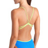 WOMEN'S SWIMSUIT LACE BACK SOLID BLUE RI