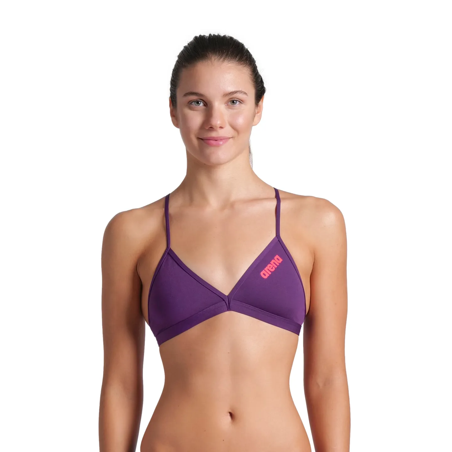 WOMEN'S TEAM SWIM TOP TIE BACK SOLID PLU