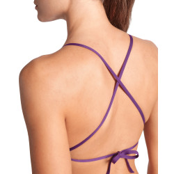 WOMEN'S TEAM SWIM TOP TIE BACK SOLID PLU