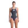 W ARENA ONE DOUBLE CROSS BACK ONE PIECE ASPHALT-PURPLE-TURQUOISE