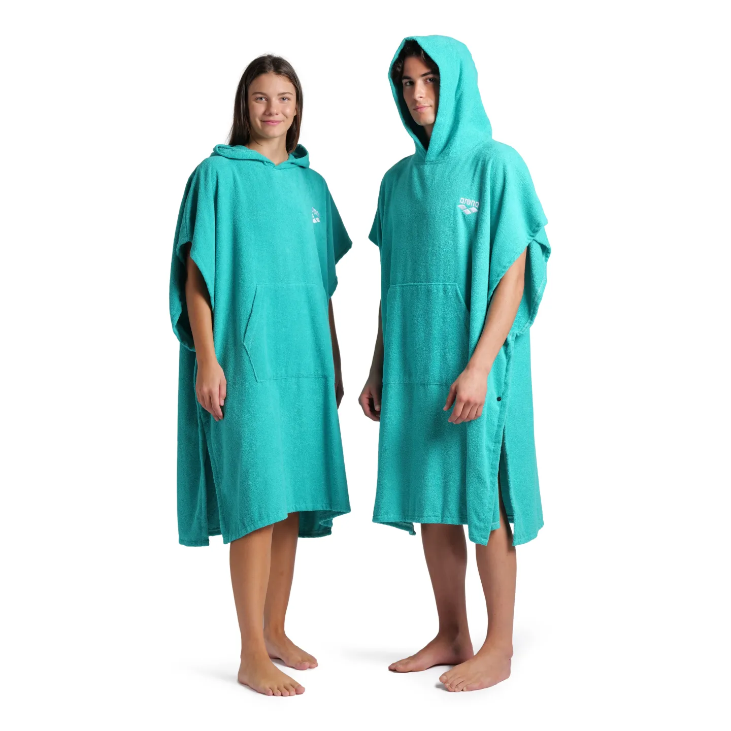 ARENA COTTON PONCHO ARTIC LIME-WHITE