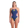 W ARENA ONE DOUBLE CROSS BACK ONE PIECE NAVY-FLUO PINK-SOFT GREEN