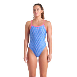 WOMEN'S ARENA MONOGRAM SWIMSUIT CHALLENG BLUE RIVER
