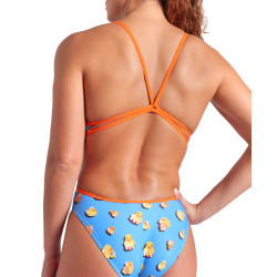 WOMEN'S ARENA DUCKS SWIMSUIT LACE BACK TURQUOISE