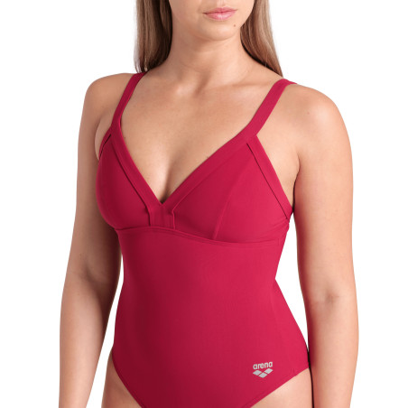 WOMEN'S ARENA SWIMSUIT LARA SOFT CURVE B RED ONION