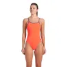 WOMEN'S SWIMSUIT LACE BACK SOLID BRIGHT