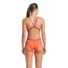 WOMEN'S SWIMSUIT LACE BACK SOLID BRIGHT