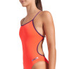 WOMEN'S SWIMSUIT LACE BACK SOLID BRIGHT