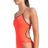 WOMEN'S SWIMSUIT LACE BACK SOLID BRIGHT