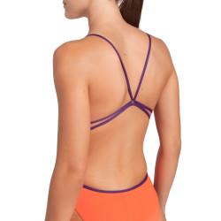 WOMEN'S SWIMSUIT LACE BACK SOLID BRIGHT