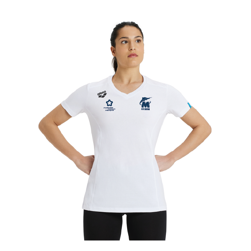 Tee Shirt Arena Blanc Coton Femme - 3MUC NATATION