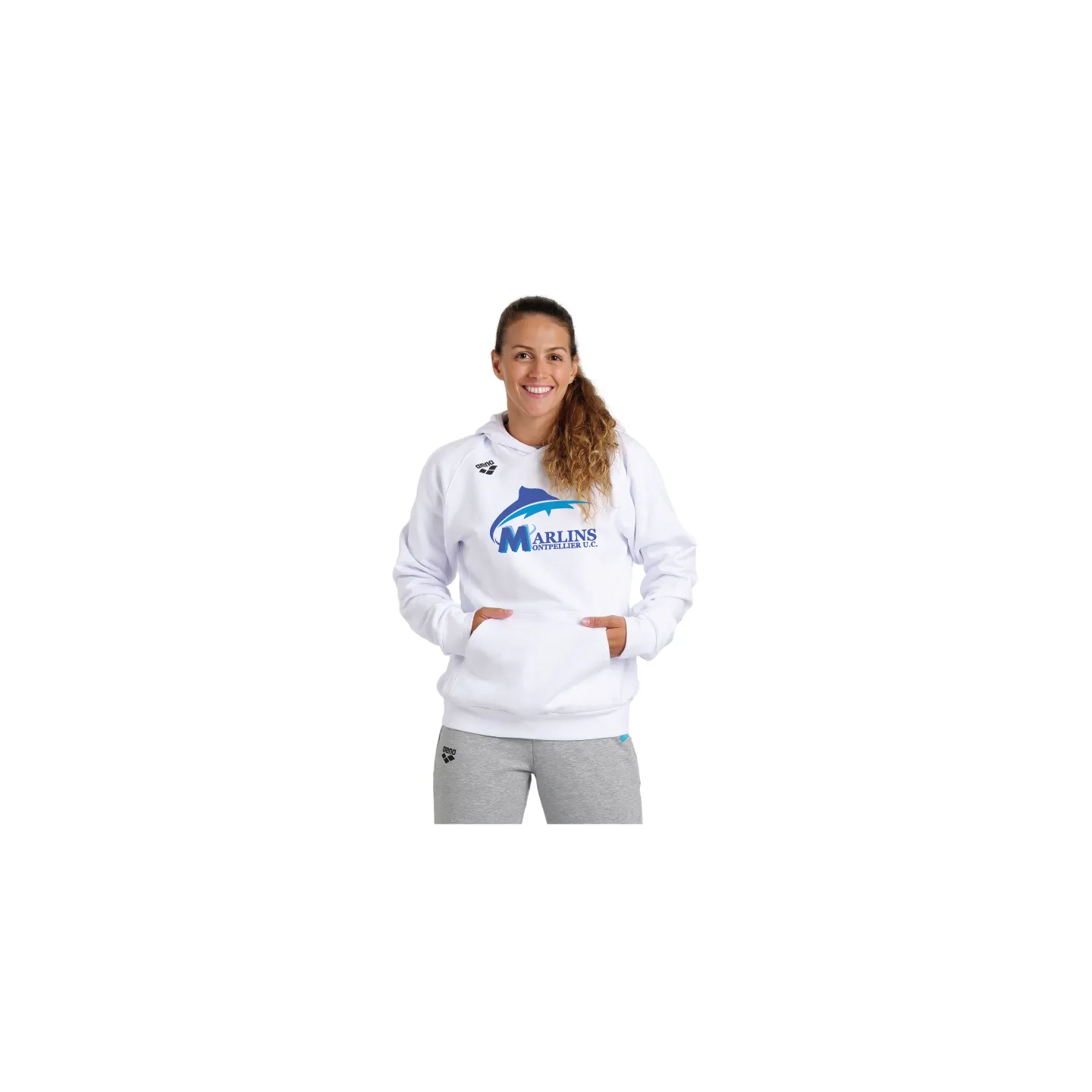 Sweat Shirt Arena Blanc Unisex - 3MUC Natation