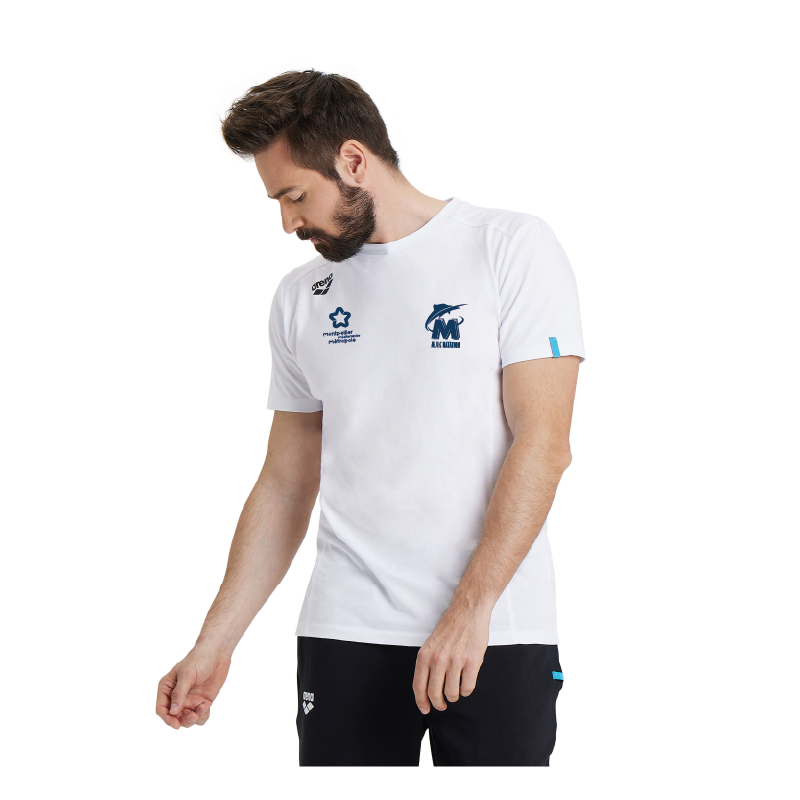 Tee Shirt Arena Blanc Coton Unisex - 3MUC Natation