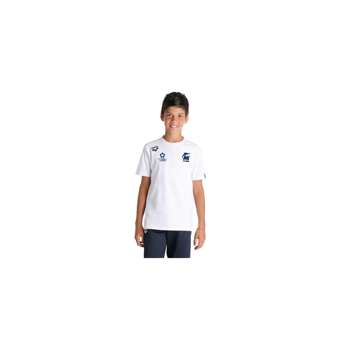 Tee Shirt Arena Coton Blanc Juniors - 3MUC Natation