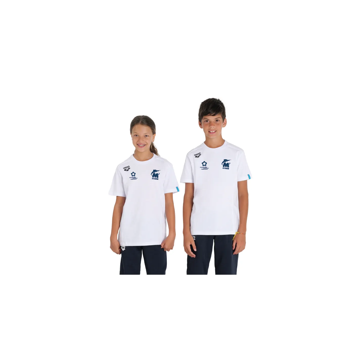 Tee Shirt Arena Coton Blanc Juniors - 3MUC Natation