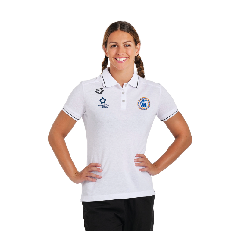 Polo Arena Blanc Coton Femme - 3MUC Natation