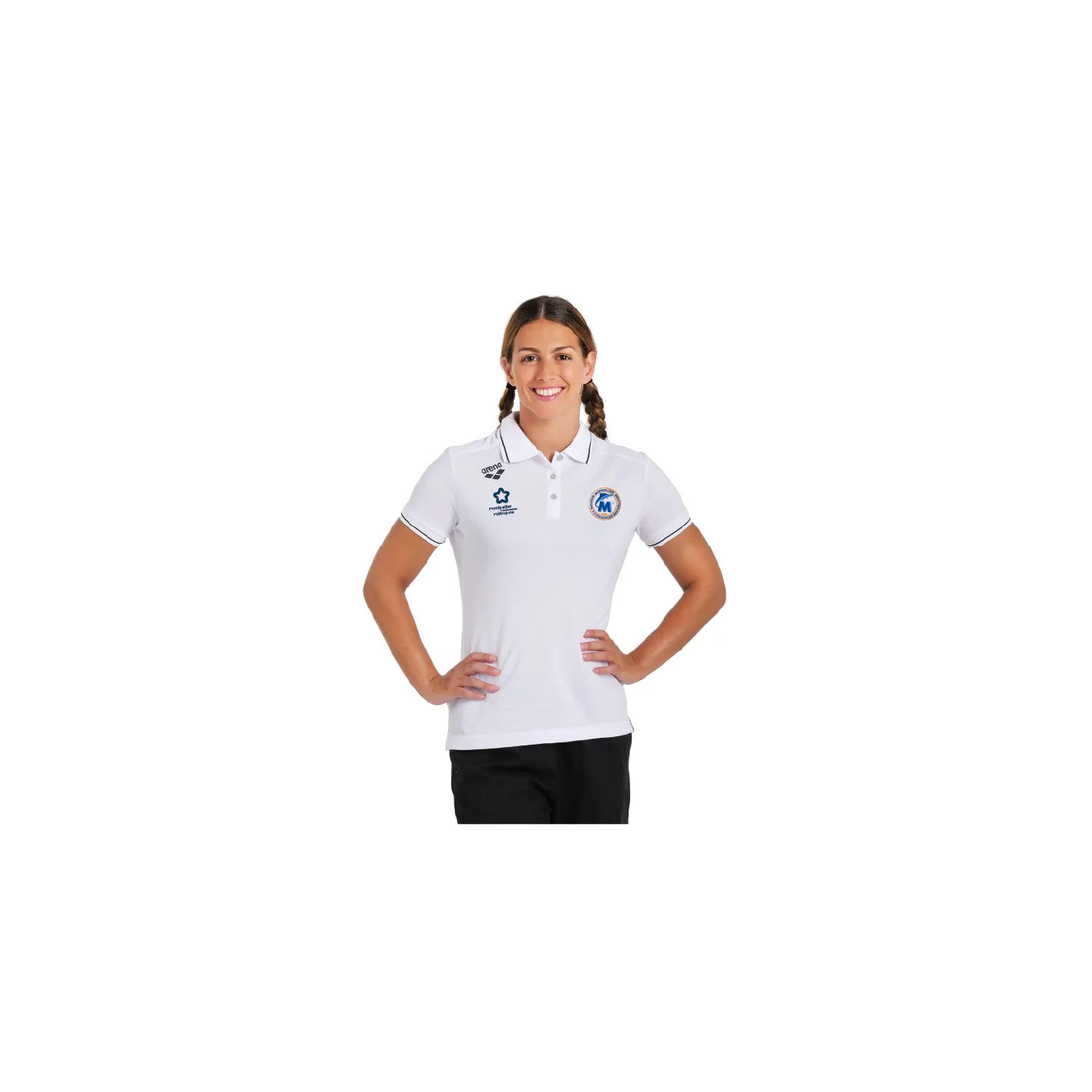 Polo Arena Blanc Coton Femme - 3MUC Natation
