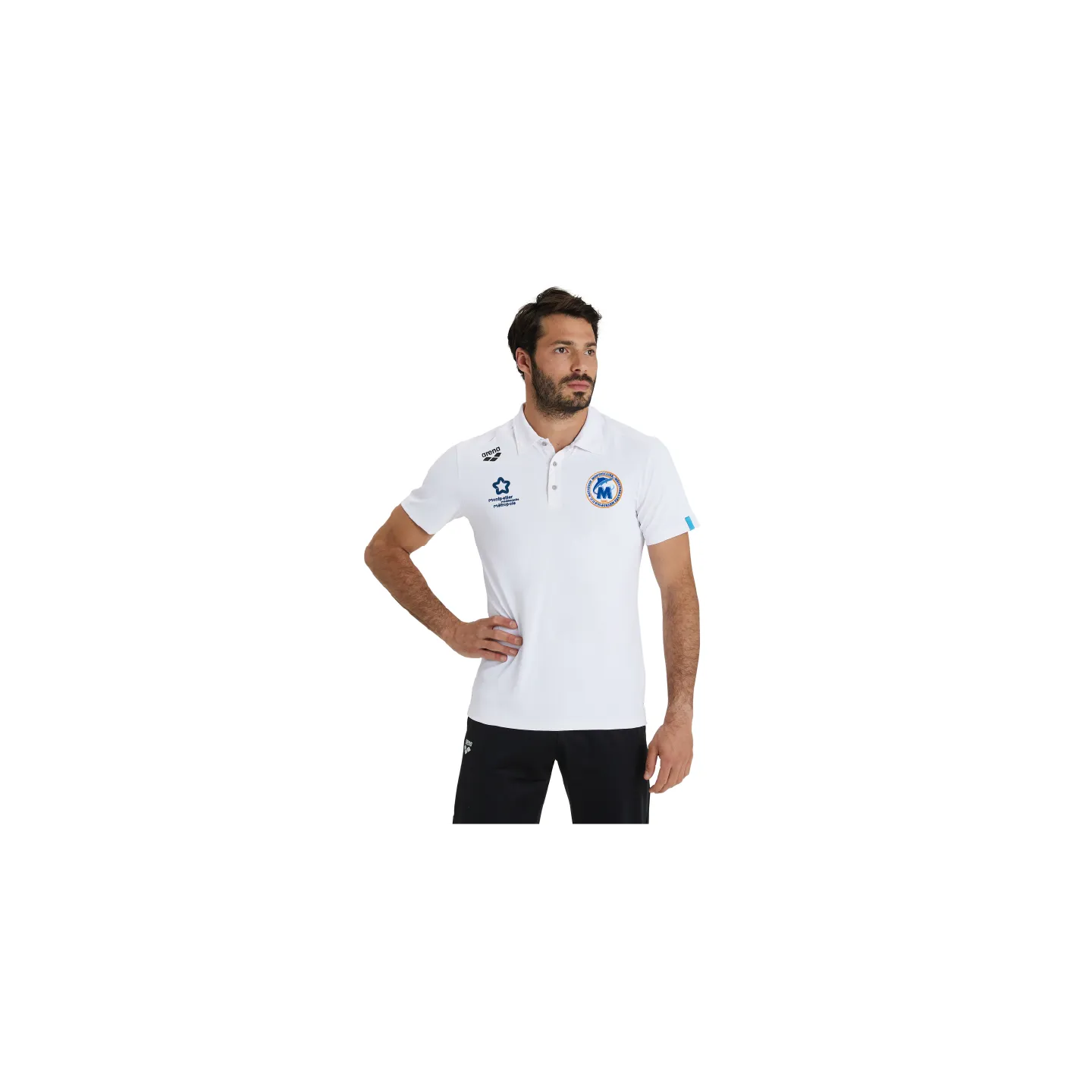 Polo Arena Blanc Technique Homme - 3MUC Natation