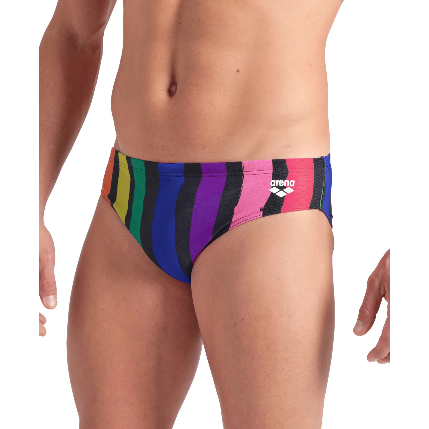MEN'S ARENA PAINTERS STRIPE SWIM BRIEFS