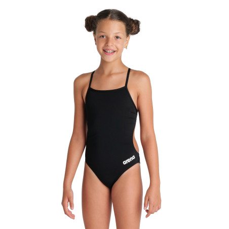Maillot fille  ARENA TEAM SWIMSUIT CHALLENGE SOLID BLACK-WHITE