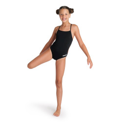 Maillot fille  ARENA TEAM SWIMSUIT CHALLENGE SOLID BLACK-WHITE