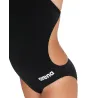 Maillot fille  ARENA TEAM SWIMSUIT CHALLENGE SOLID BLACK-WHITE