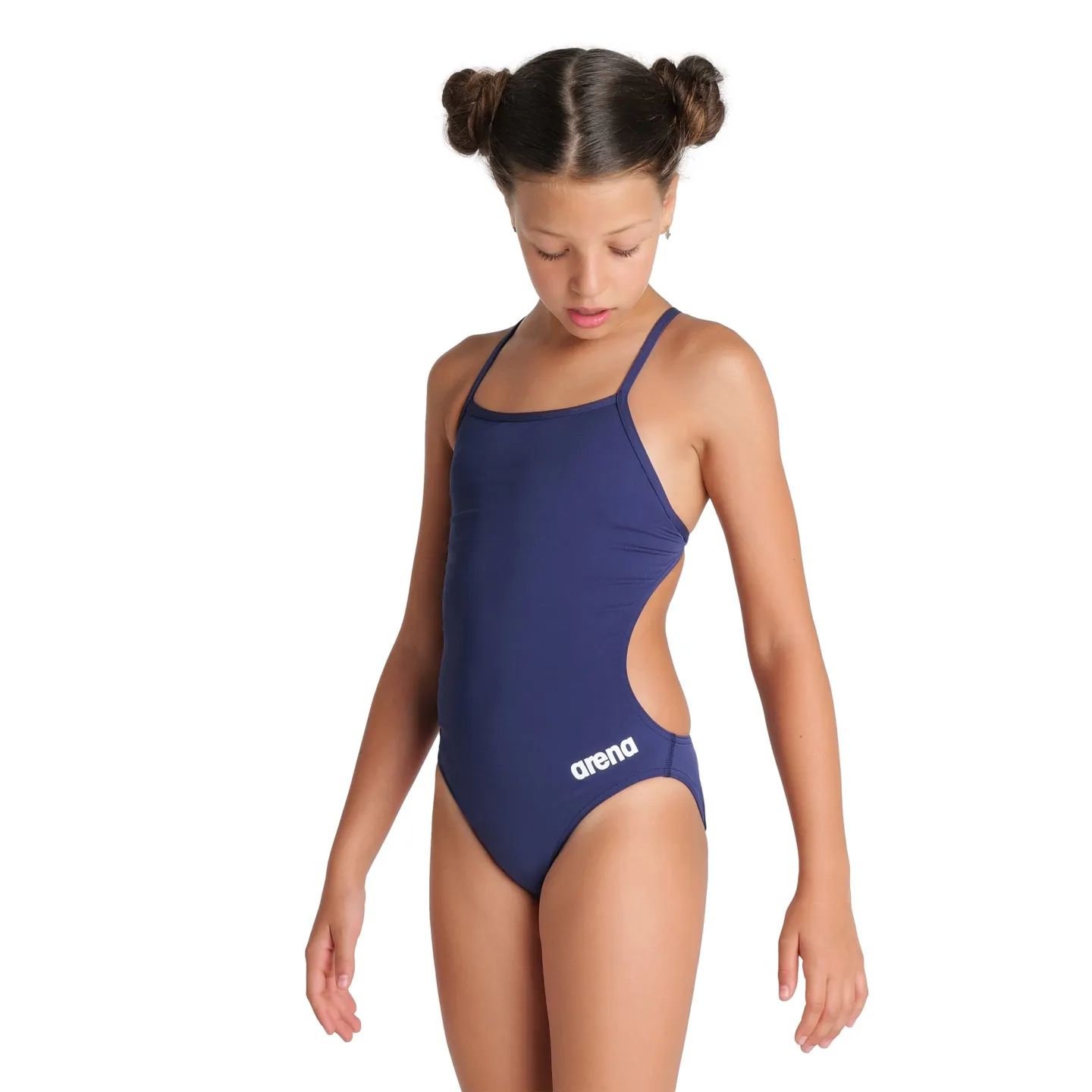 Maillot fille  ARENA TEAM SWIMSUIT CHALLENGE SOLID NAVY-WHITE (copie)