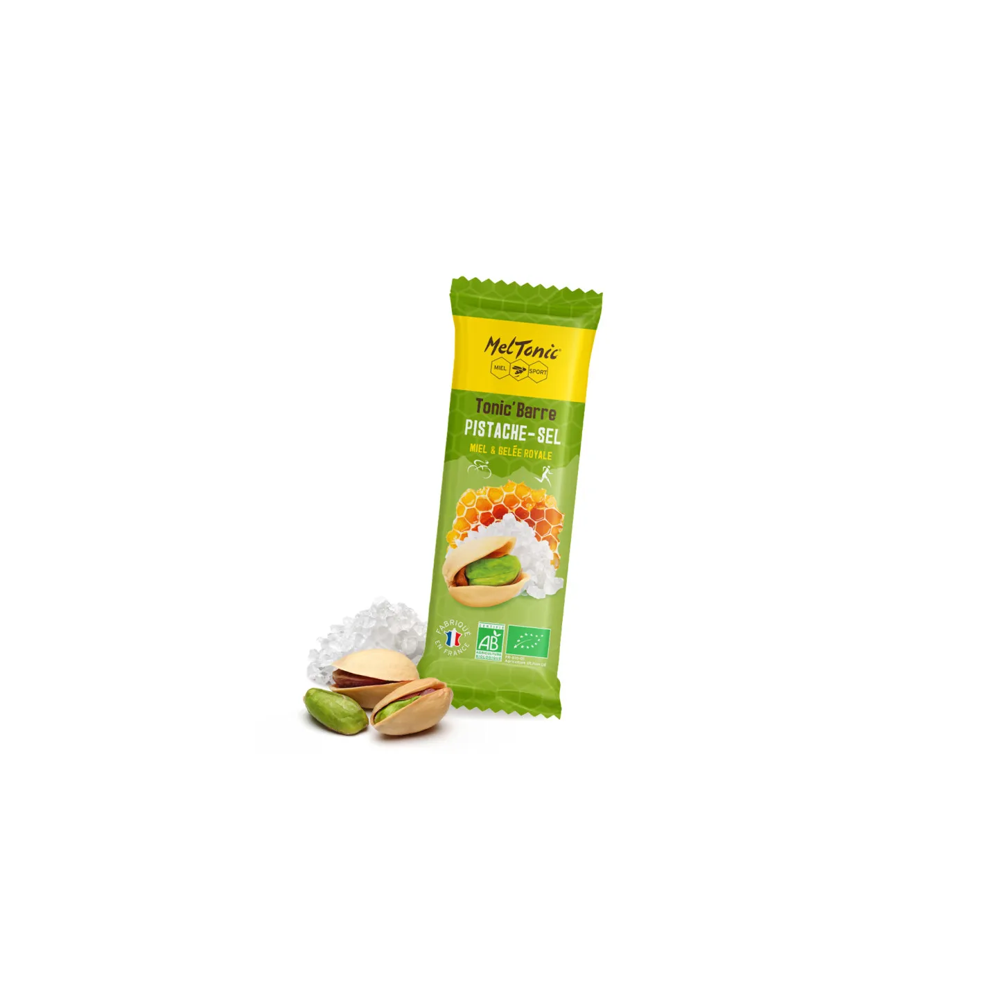 Barre énergétique bio salées Miel Pistaches & Fleur de sel de Guérande