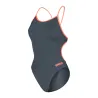 Maillot de Bain ARENA Femme WOMEN'S SWIMSUIT LACE BACK SOLIDASPHALT-BRIGHT CORAL