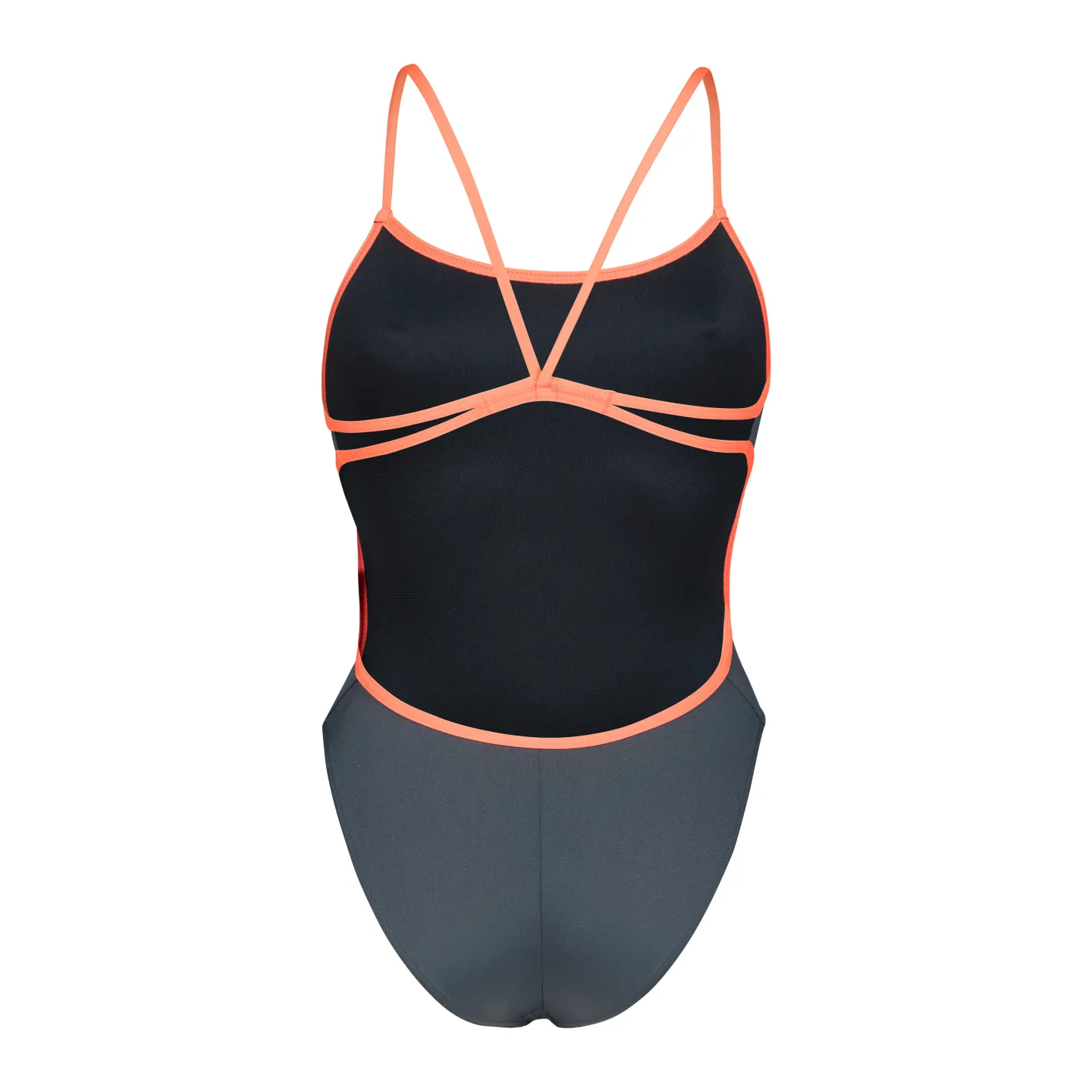 Maillot de Bain ARENA Femme WOMEN'S SWIMSUIT LACE BACK SOLIDASPHALT-BRIGHT CORAL
