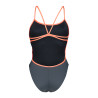 Maillot de Bain ARENA Femme WOMEN'S SWIMSUIT LACE BACK SOLIDASPHALT-BRIGHT CORAL