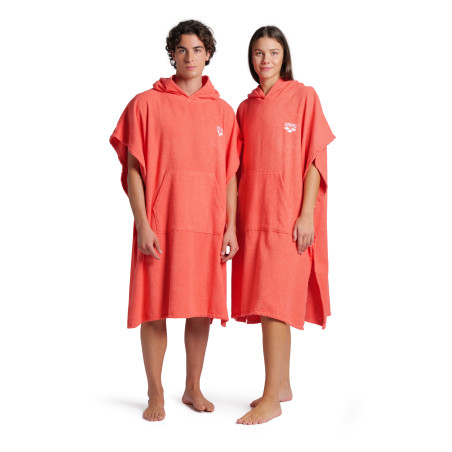 ARENA COTTON PONCHO CALYPSO CORAL-WHITE